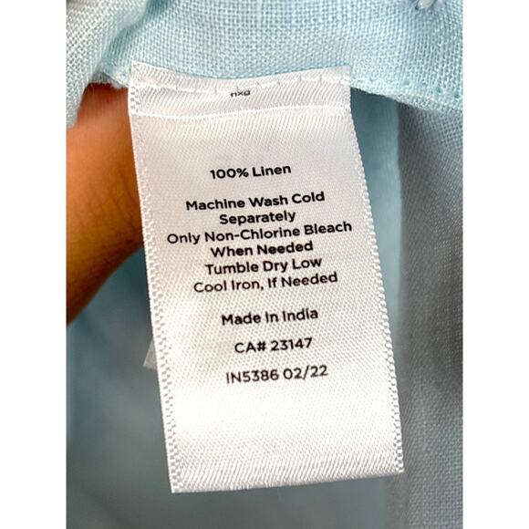Talbots Women’s M Petite Blue White Ombre Linen Long Sleeve Button Down Shirt - Picture 7 of 7
